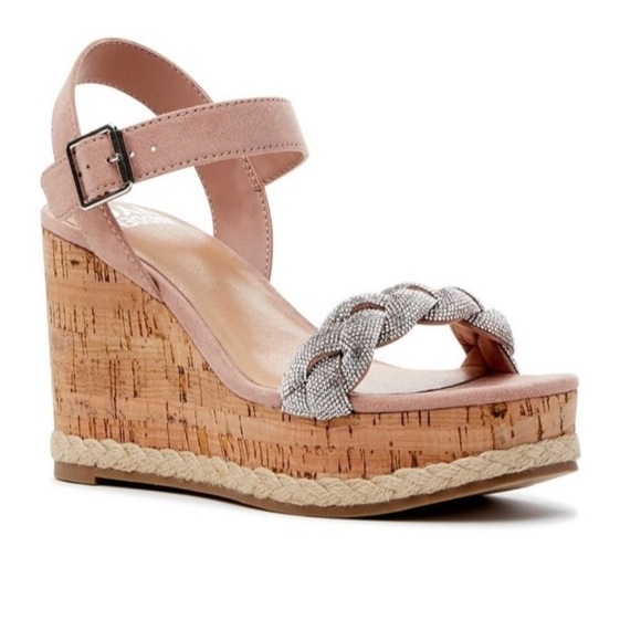 Steve Madden Shoes - NIB Madden NYC SZ 9 Braided Rhinestone Wedge Sandals